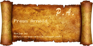 Press Arnold névjegykártya